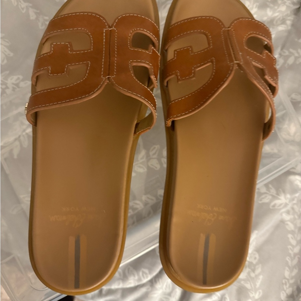 Sam Edelman Bay Brown Sandals with Cutout Design & Footbed